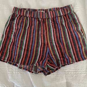 Madewell linen/cotton blend striped shorts